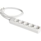 Base múltiple blanca 3680W 5 tomas cable 5m 250V 16A (Solera 8055)