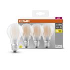Pack de 3 lámparas estándar cristal Led mate E27 11W 4000K (Osram 592537)