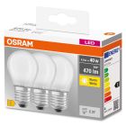 Pack de 3 lámparas esféricas Led mate Base E27 4W 2700K (Osram 113022)