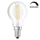 Lámpara esferica cristal Led clara regulable Retrofit E14 4,5W 2700°K 470Lm (Osram 4058075437029)