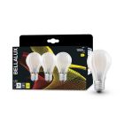 Pack de 3 lámparas estándar cristal Led mate  E27 7,5W 2700°K (Bellalux 4058075606333)