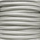Tira 5 m. cable textil decorativo plata liso brillo (CIR62CTS53)