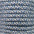 Bobina 25 metros cable decorativo textil azul pixel brillo (CIR62PI01)