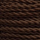 Bobina 50m. cable textil decorativo trenzado seda marrón 2x0,75mm.(Cordón D'or CAB00013020)