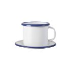 Taza con platillo de acero esmaltado vitrificado 75ml. (Ibili 903000)
