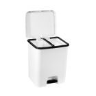 Cubo doble plástico pedal blanco 52L (Plastic 2543)