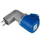 Adaptador clavija schuko a base aérea cetac 2P (2P + T) IP44 (Solera 904011)