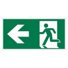 Adhesivo luminarias de emergencia fecha izquierda 200x75mm. (GSC 201095008)