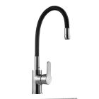Grifo monomando flexible de fregadero negro (Mirtak 65818)
