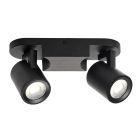 Regleta de aluminio 2 focos serie Tonik negra GU10 (Jueric 10296)