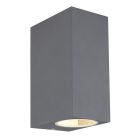 Aplique cuadrado negro de aluminio troquelado GU10 IP44 (Globo 34164-2)