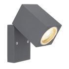 Aplique cuadrado negro de aluminio troquelado GU10 IP44 (Globo 34164W)