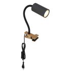 Flexo de pinza madera negro Robby GU10 (Globo 57911KG)