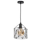 Lámpara colgante negro cuadrado Carnot E27 Ø200mm (GSC 204400068)