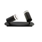 Foco aluminio negro Divo 2xGU10 40W (Jueric 10574)