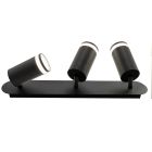 Foco aluminio negro Divo 3xGU10 40W (Jueric 10576)