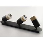 Foco madera negro Stoke 3xGU10 (Jueric 10448)