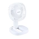 Mini ventilador de mano plegable Coober blanco  con luz USB recargable (Niaros 300040001)