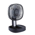 Mini ventilador de mano plegable Coober negro con luz USB recargable (Niaros 300040002)