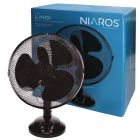 Ventilador de sobremesa negro 40W 34cm (Niaros 300010017)