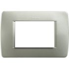Placa para caja rectangular 3 módulos verde metálico (Bticino Luna C4803VM)