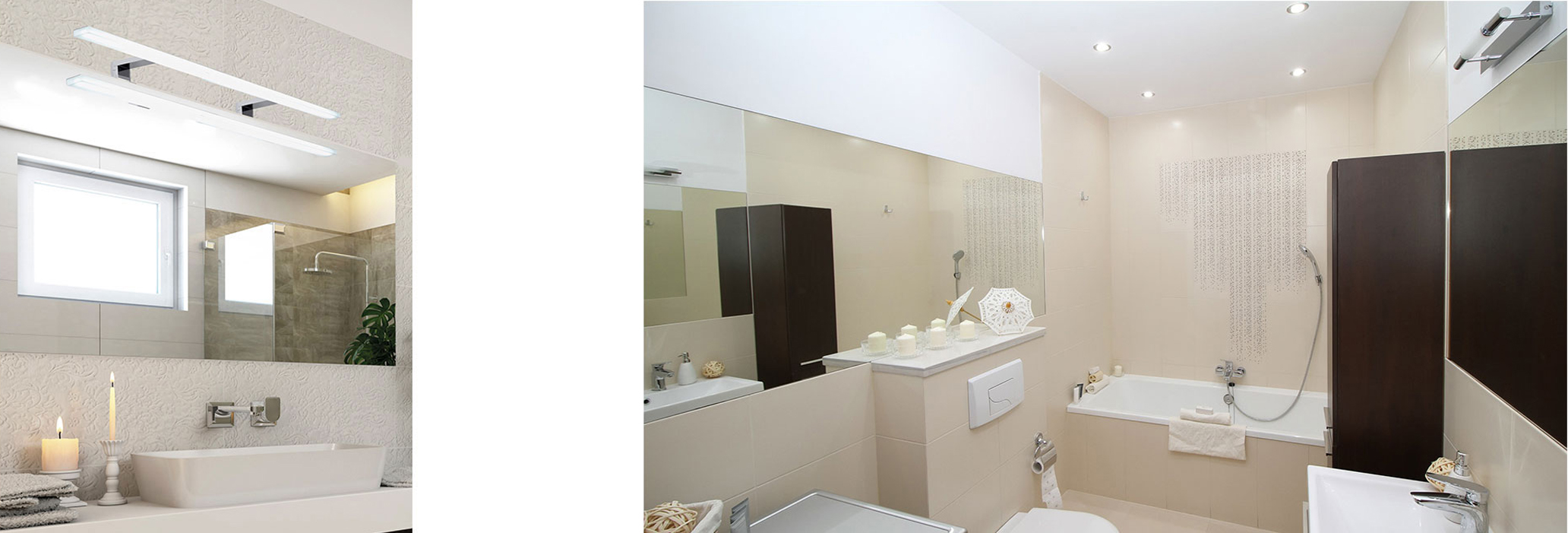 Aplique de espejo de baño y aros de techo empotrados Aplique de espejo de baño y aros de techo empotrados